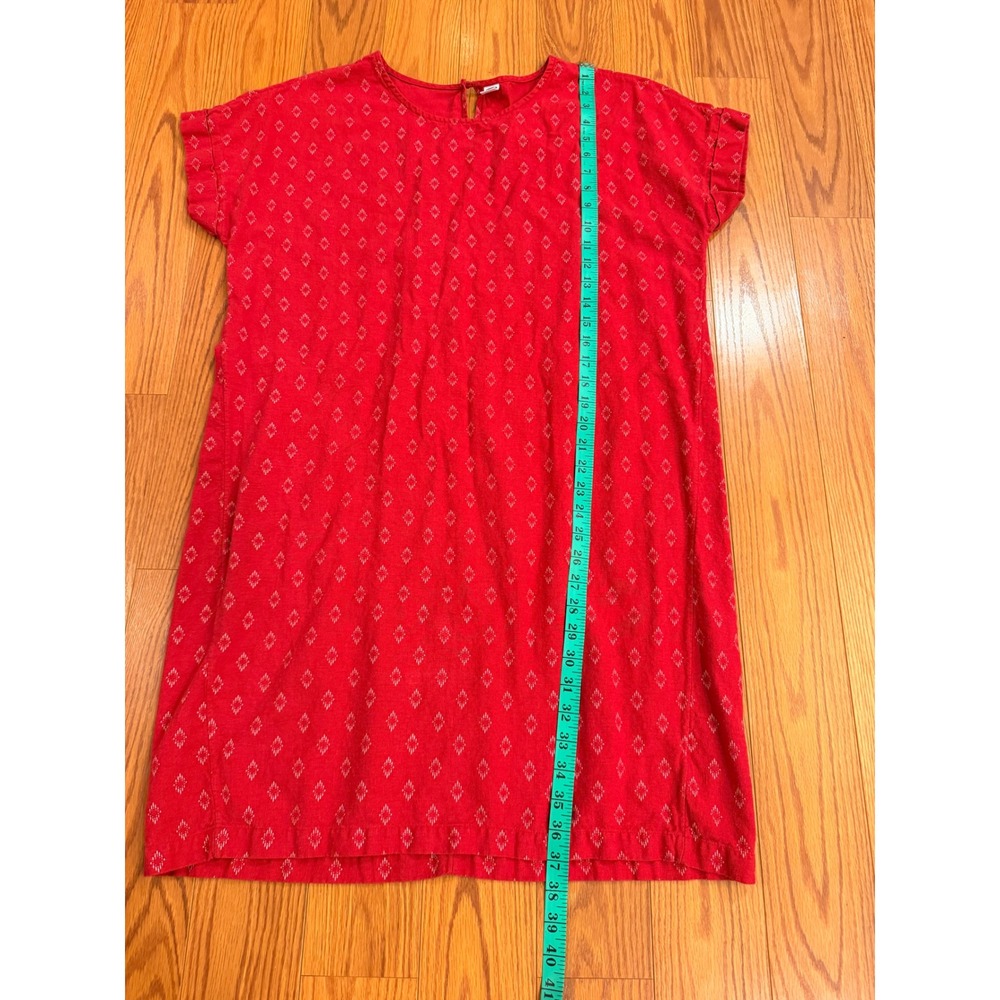 Old Navy Women T-Shirt Dress Large Red Diamond Ikat Shift Boho Casual - Picture 5 of 7